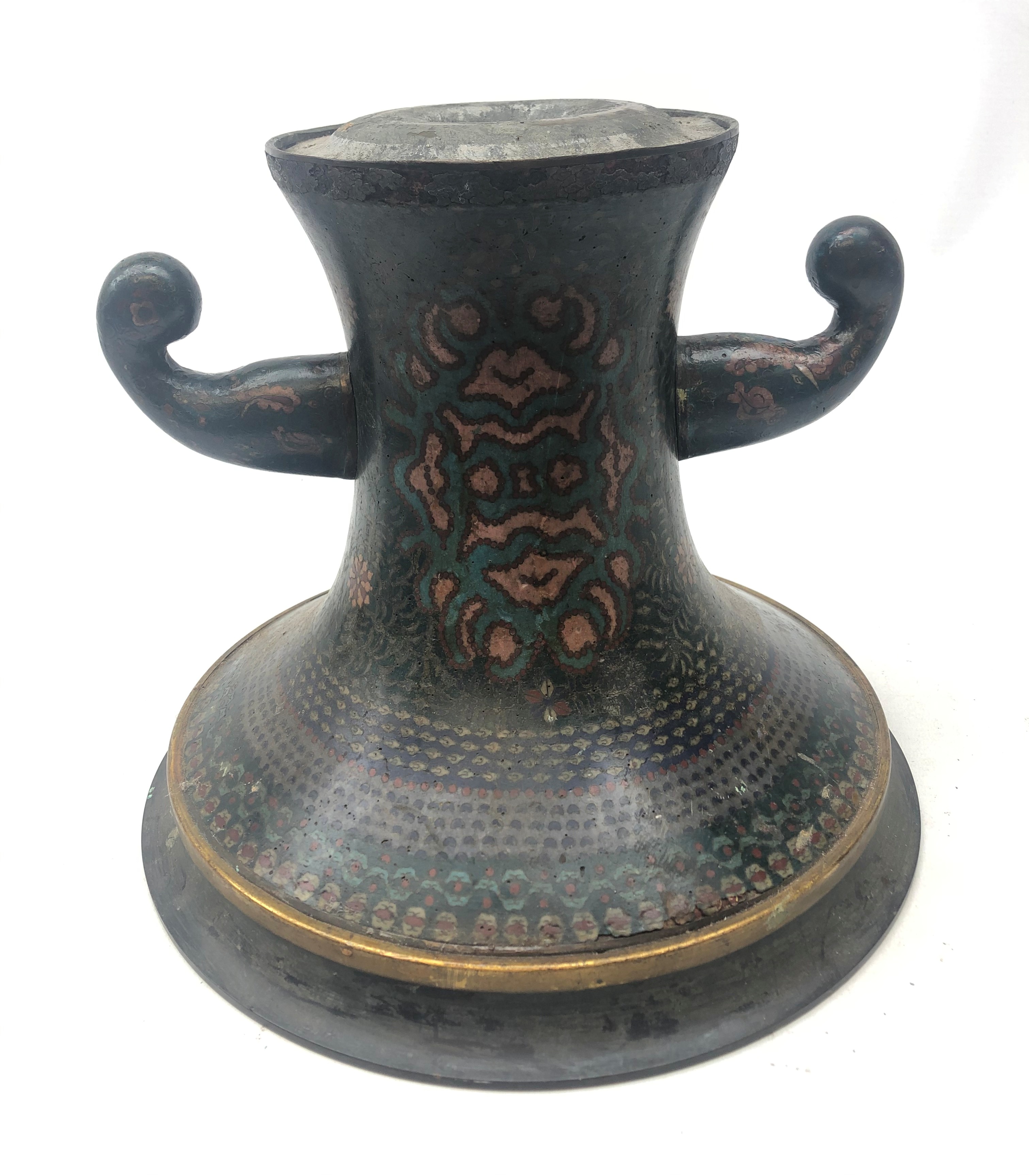 Archaic style Chinese Cloisonne censer stand, - Image 2 of 6