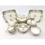 1920s Royal Stafford Knemare pattern tea set comprising ten cups, twelve saucers, teapot and stand,
