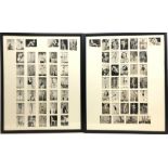 Two framed sets of monochrome postcards depicting 1930s/ 40s actresses,