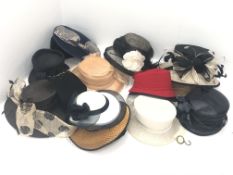 Millinery: large collection of ladies formal hats and fascinators and a collection female head