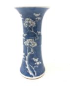 Chinese blue and white Gu vase,