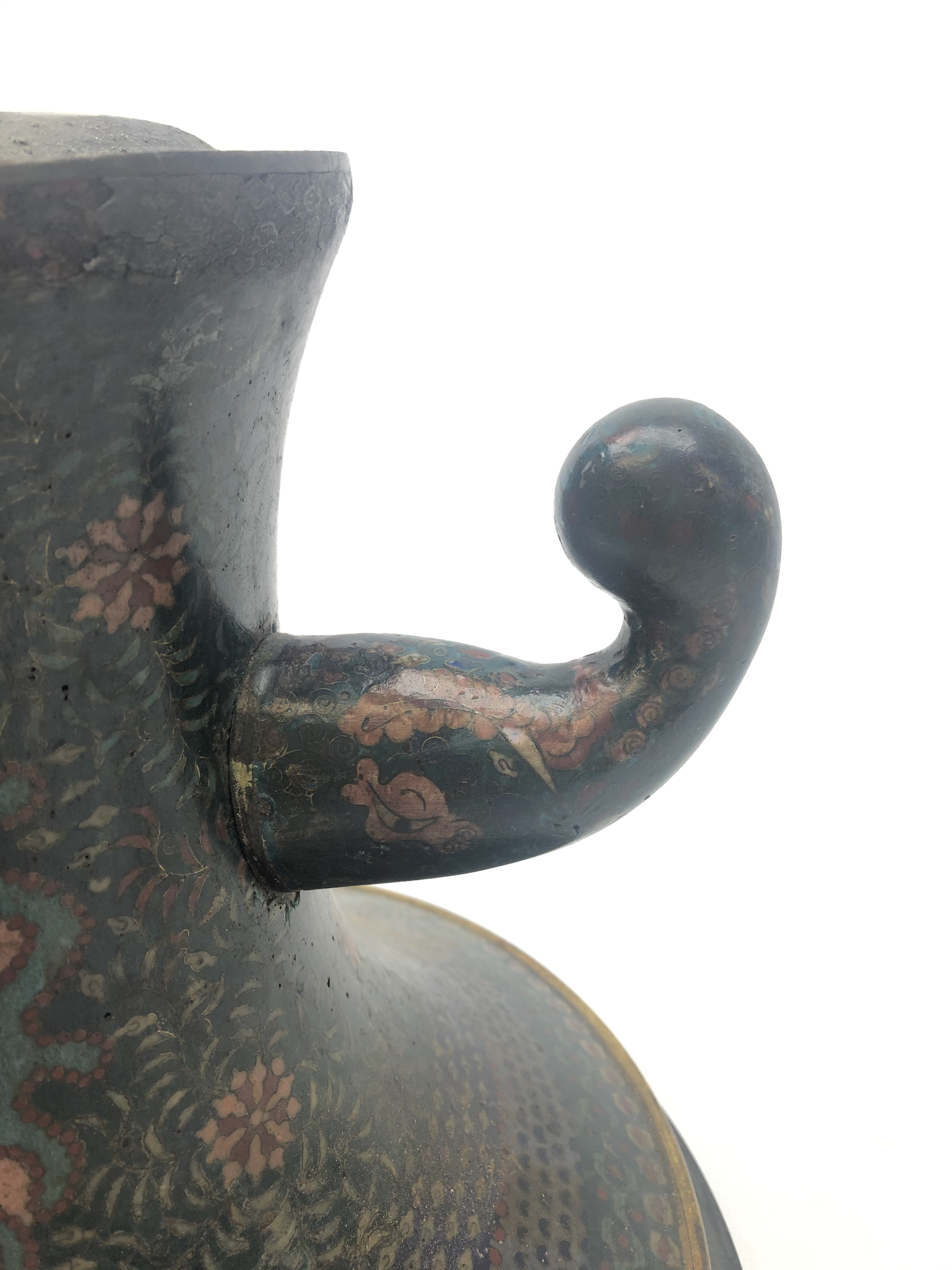 Archaic style Chinese Cloisonne censer stand, - Image 3 of 6