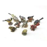 Ten Royal Worcester and Beswick matt glazed birds including a Red Cardinal, Blue Jay, Bull Finch,