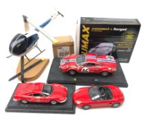 Three Diecast vehicles comprising - Burago & Mattel 'Dino 246 GT' and Welly 'Porsche Boxster',