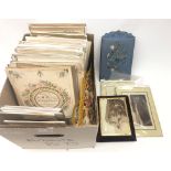 Collection of over one hundred Victorian chromolithograph and other photograph album leaves and