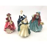 Four Royal Doulton figurines comprising Lady Charmian, Elegance,