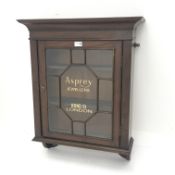 Early 20th century wall cabinet, projecting cornice with dentil frieze,
