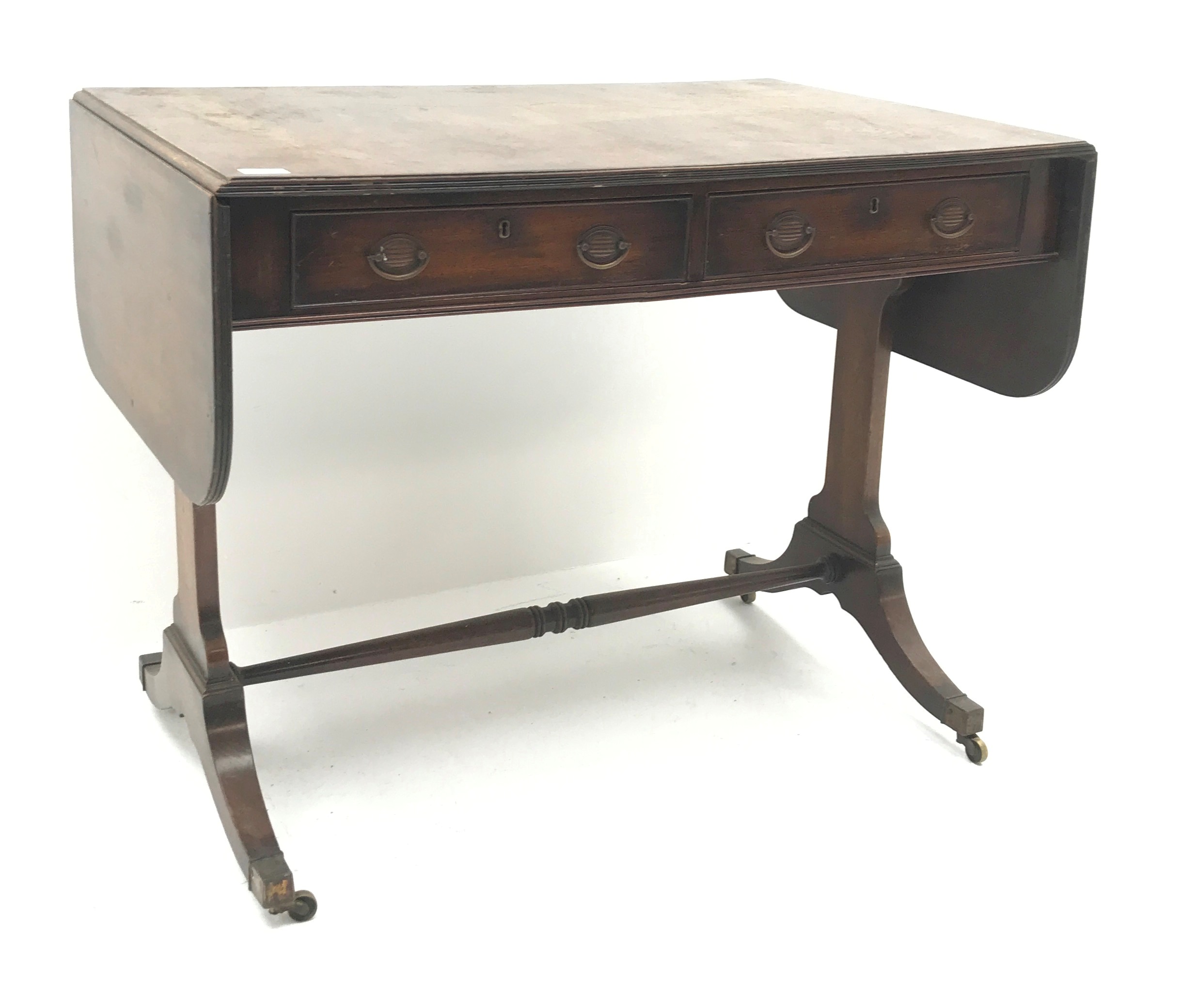 19th century mahogany drop leaf sofa table,