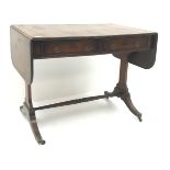 19th century mahogany drop leaf sofa table,