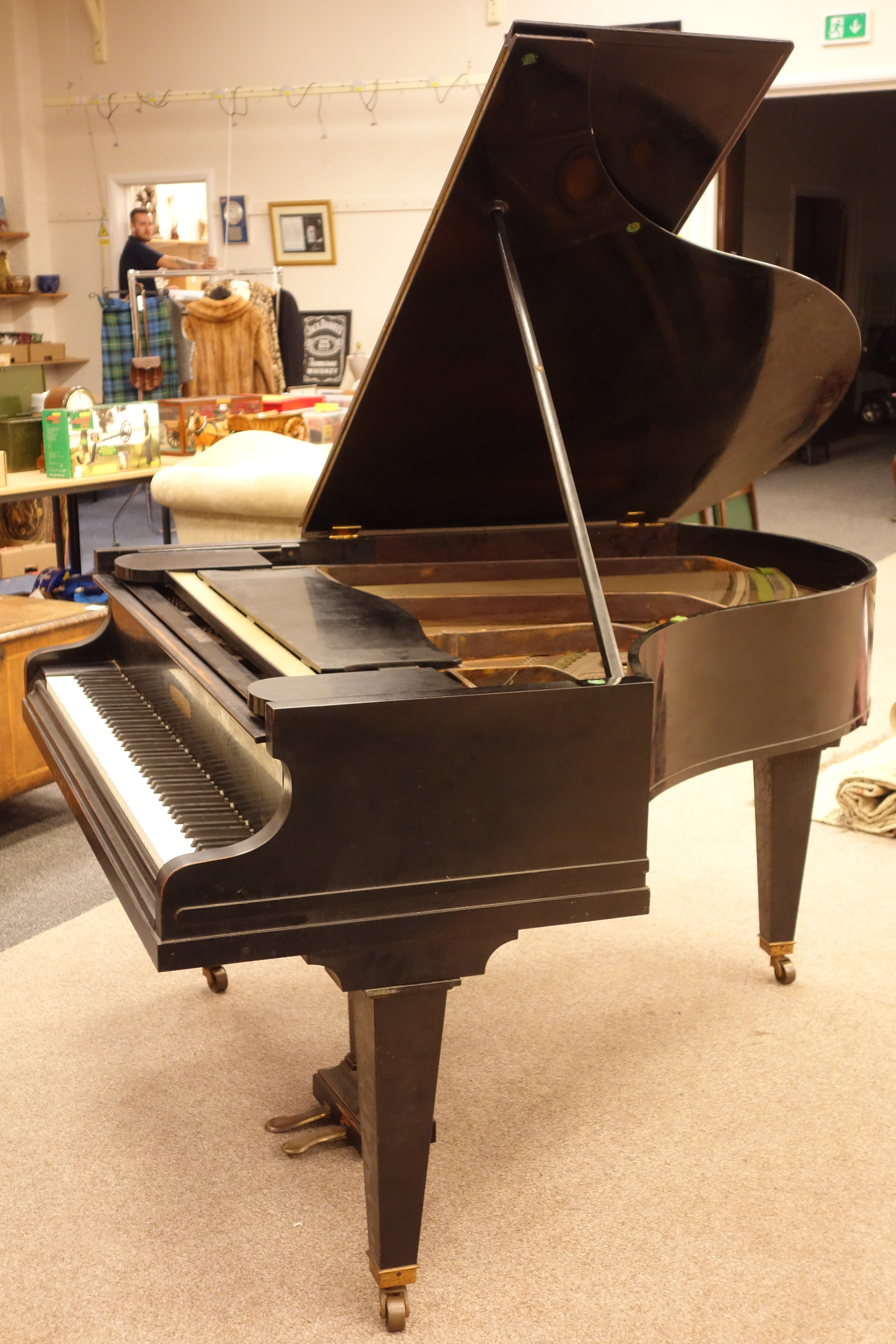 Early 20th century Bechstein model L ebonised baby grand piano, iron framed - Image 7 of 10