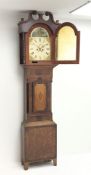 Early 19th century inlaid mahogany and oak longcase clock,