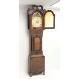 Early 19th century inlaid mahogany and oak longcase clock,