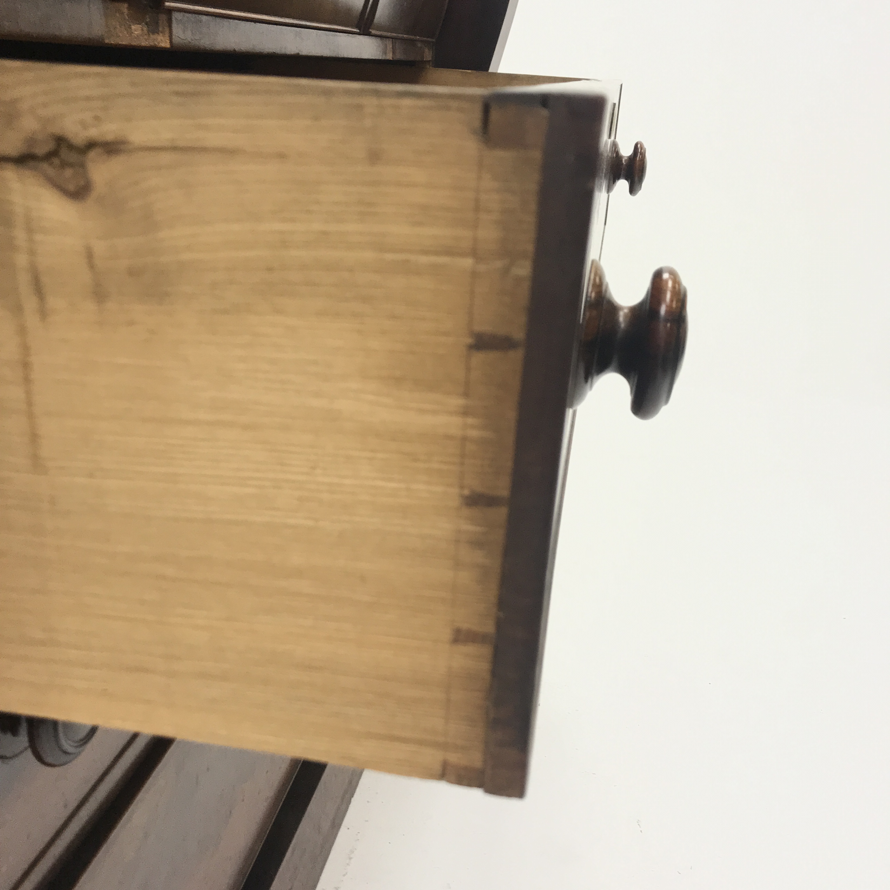 William IV mahogany chest, frieze drawer above five graduating drawers, plinth base, W126cm, H118cm, - Image 3 of 3