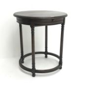 Royal Antique Collection - circular oak side table with single frieze drawer,