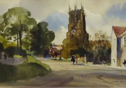 John Barrie Haste (British 1931-2011): 'Bedale Church' North Yorkshire,