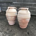 Pair terracotta Indus urns,