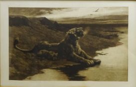 Herbert Thomas Dicksee (British 1862-1942): 'Maternal Care', etching signed in pencil,