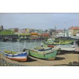 A Chadwick (20th century): Fishing Boats in Scarborough Harbour,