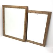 Two large pine framed mirrors (W104cm,
