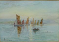 George Henry Jenkins (British 1843-1914): Boats 'off Mt Batten Plymouth' and Fishing Boats off the