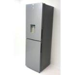 Logik LNFD55X1 fridge freezer with water dispenser, silver grey finish, W56cm, H185cm,