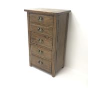 Barker & Stonehouse Frontier Range mango wood pedestal chest, five drawers, stile supports, W61cm,