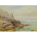 George Henry Jenkins (British 1843-1914): 'On the Cornish Coast', watercolour signed 24.5cm x 34.