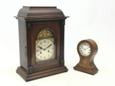 20th century oak cased German bracket clock,