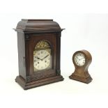 20th century oak cased German bracket clock,