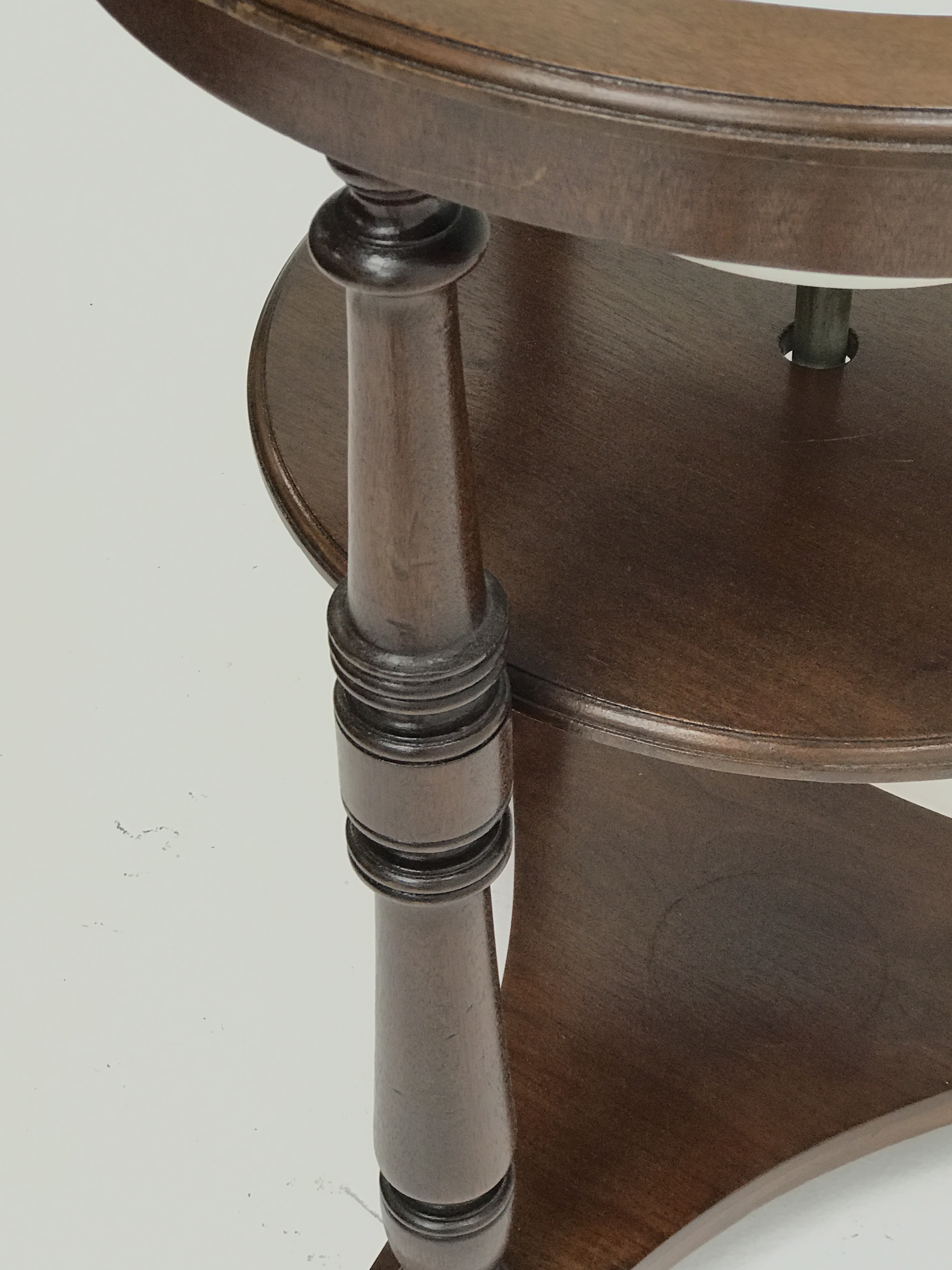 Early 19th century circular mahogany two tier washstand with ceramic bowl and jug, - Image 2 of 4