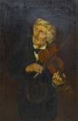 English School (early 20th century): Man Playing a Violin,