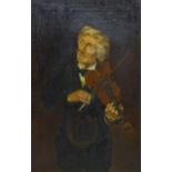 English School (early 20th century): Man Playing a Violin,