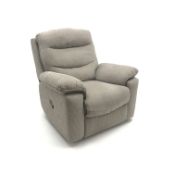 La-z-boy Anna manual reclining armchair upholstered in latte fabric W110cm Condition