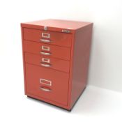 Bisley four drawer filing chest, four drawers, red finish, W47cm, H71cm,