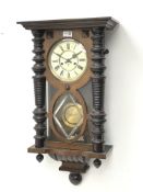 Early 20th century mahogany Vienna type wall clock,