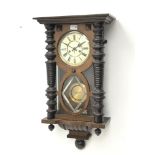 Early 20th century mahogany Vienna type wall clock,