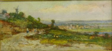 Vincent Philip Yglesias (British 1845-1911): Landscape with Town in the Distance,