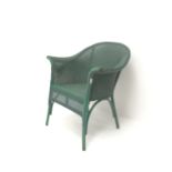 Lloyd Loom Lusty original wicker chair, teal finish,