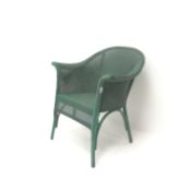 Lloyd Loom Lusty original wicker chair, teal finish,