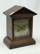 Edwardian oak architectural cased bracket clock,