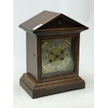Edwardian oak architectural cased bracket clock,