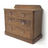 Early 20th century mahogany chest, shaped raised back, two short and two long drawers, plinth base,