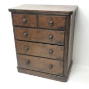 Victorian walnut chest, two short and three long drawers, plinth base, W92cm, H108cm,
