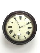 20th century wall clock with convex Roman dial brass bezel and single fusee movement,