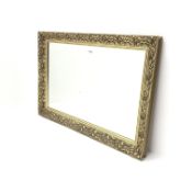 Large rectangular gilt framed wall mirror, W98cm,