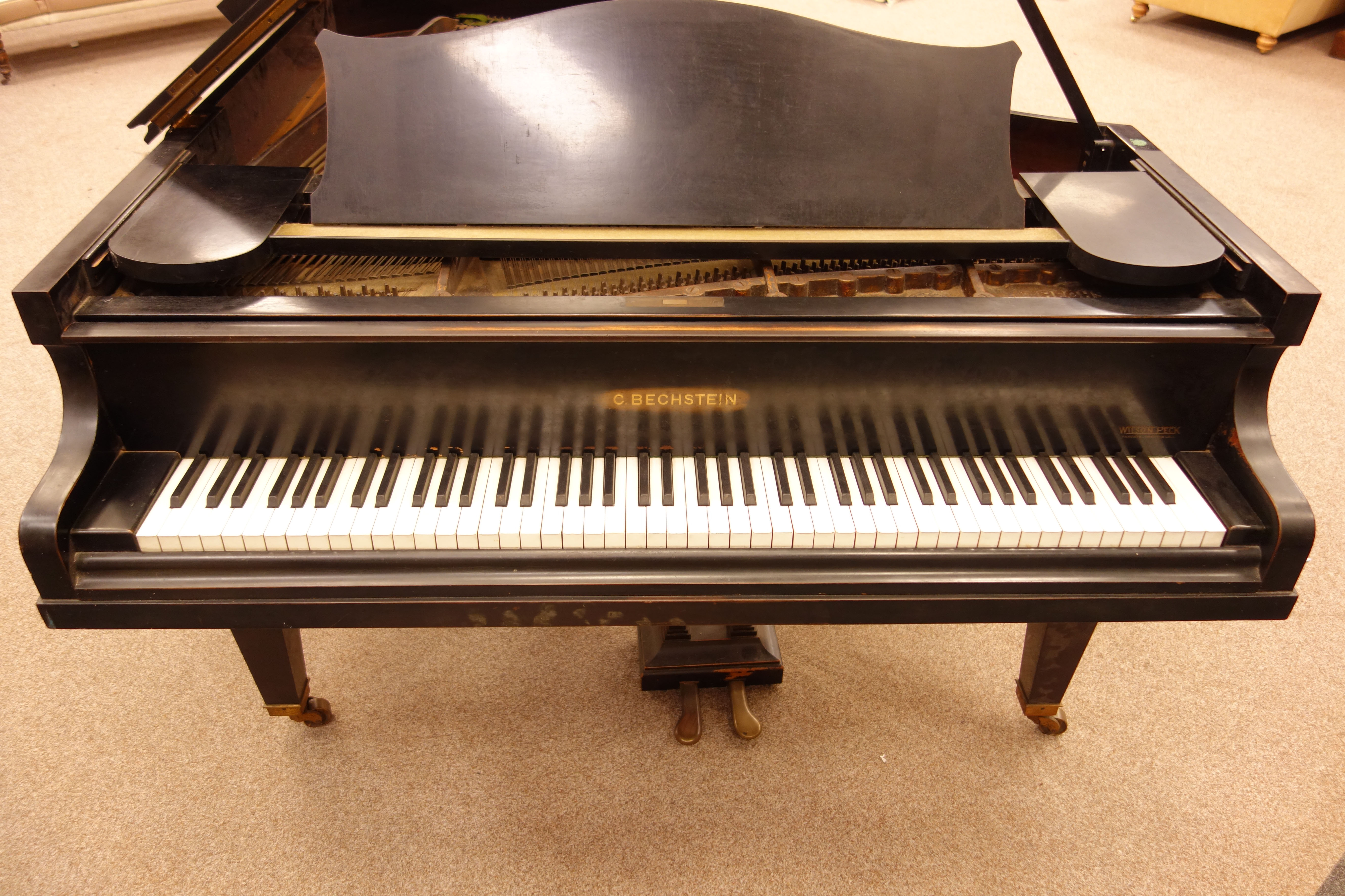 Early 20th century Bechstein model L ebonised baby grand piano, iron framed - Image 2 of 10