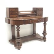 Victorian mahogany Duchess dressing table, raised back,