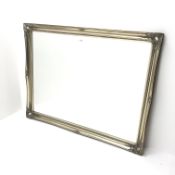 Large rectangular wall mirror with gilt swept frame, W137cm,
