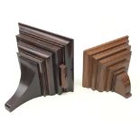 George lll style mahogany wall clock bracket of stepped form with key drawer,
