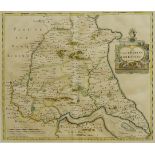 Robert Morden (British 1650-1703): 'The East Riding of Yorkshire', map with hand coloured,